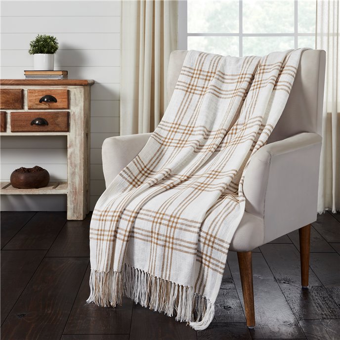 Wheat Plaid Woven Throw 50x60 Thumbnail