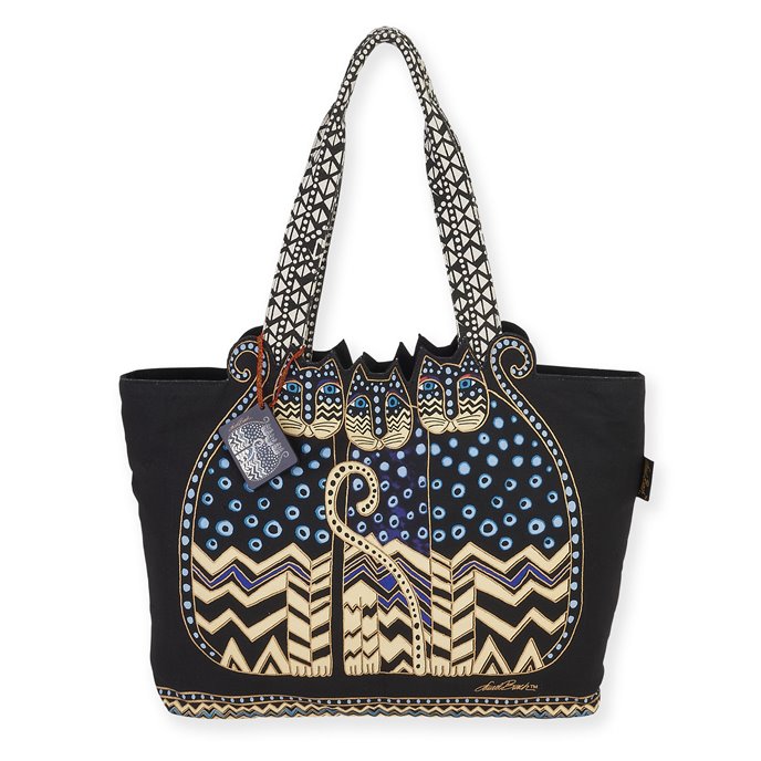 Polka Dot Gatos Large Cutout Shoulder Tote Thumbnail