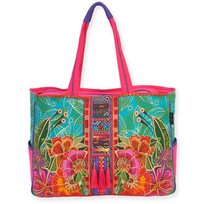 Flora Oversized Tote with Beads and Tassels Thumbnail