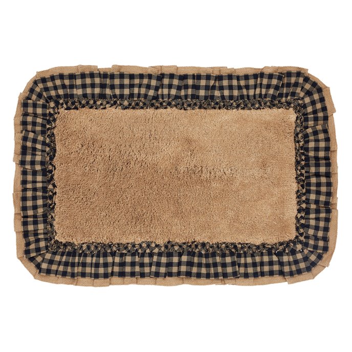 Burlap Natural w/ Black Check Bathmat 20x30 Thumbnail