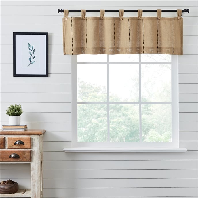 Stitched Burlap Natural Valance 16x60 Thumbnail