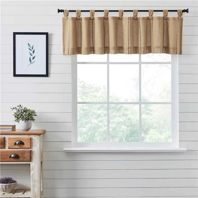 Stitched Burlap Natural Valance 16x72 Thumbnail