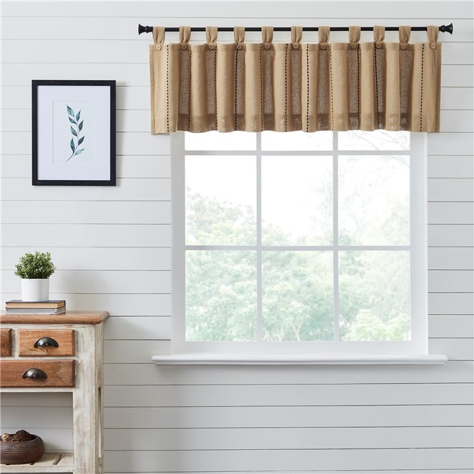 Stitched Burlap Natural Valance 16x90 Thumbnail