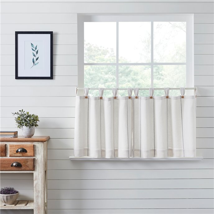 Stitched Burlap White Tier Set of 2 L24xW36 Thumbnail