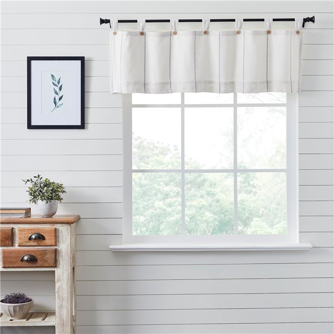 Stitched Burlap White Valance 16x60 Thumbnail