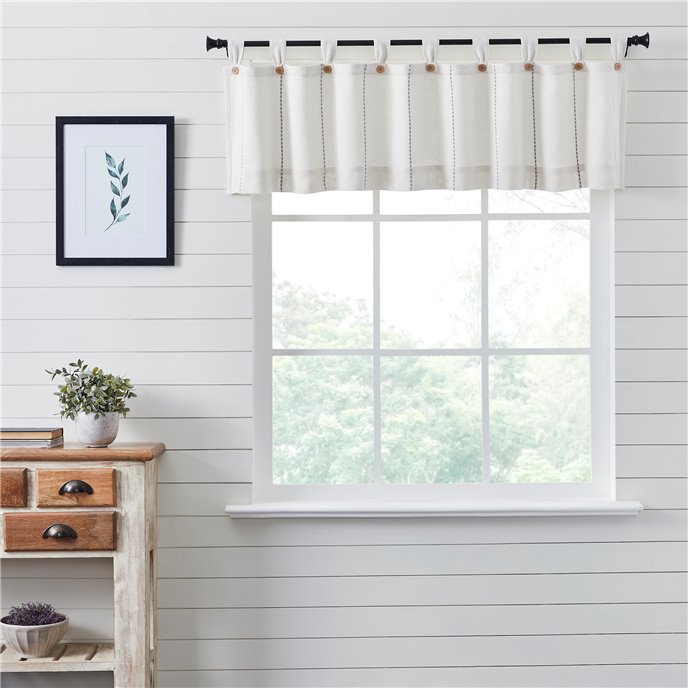 Stitched Burlap White Valance 16x72 Thumbnail