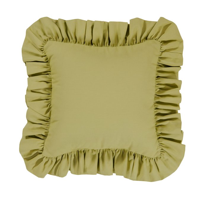 Kahlee Ruffled Square Pillow - Green Thumbnail