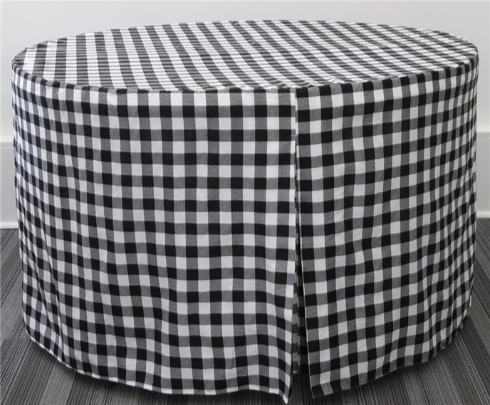 Tablevogue 48-Inch Black Picnic Plaid Round Table Cover Thumbnail