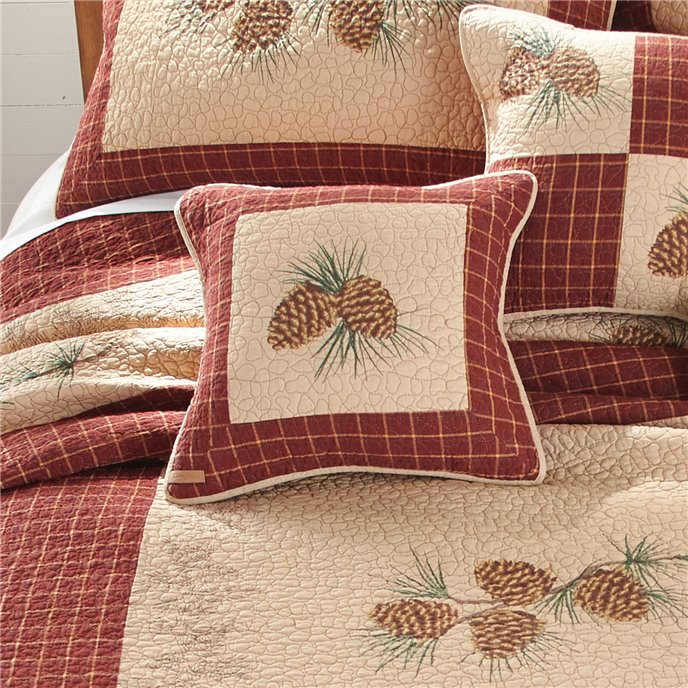 Pine Lodge Pinecone Decorative Pillow Thumbnail