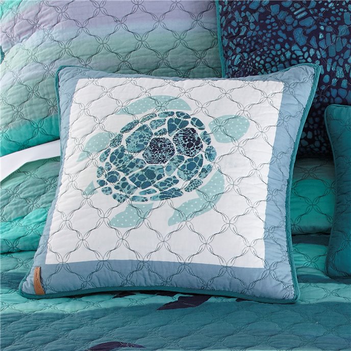 Summer Surf Turtle Decorative Pillow Thumbnail
