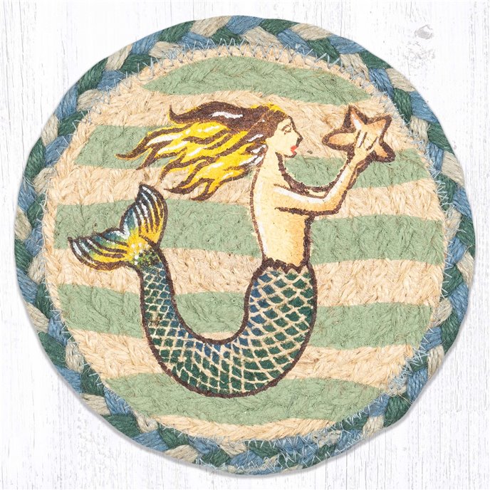 Mermaid Star Round Large Coaster 7"x7" Set of 4 Thumbnail