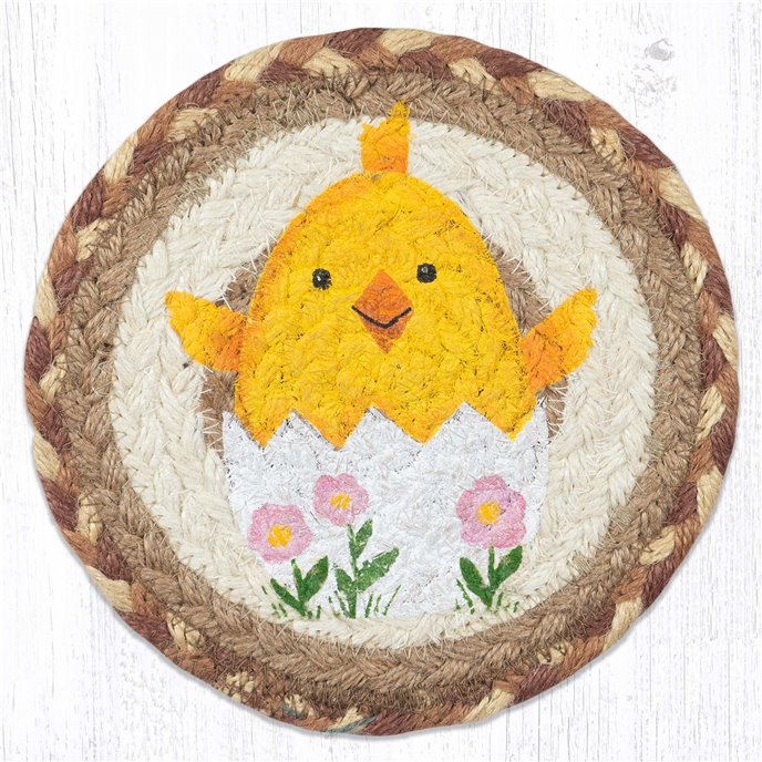 Easter Chick Round Large Coaster 7"x7" Set of 4 Thumbnail