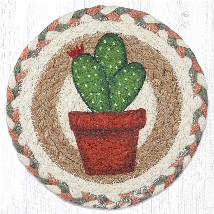 Cacti 1 Round Large Coaster 7"x7" Set of 4 Thumbnail