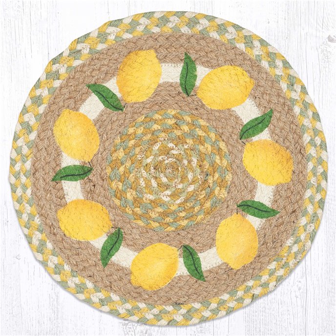 Lemon Printed Round Placemat 15"x15" Thumbnail