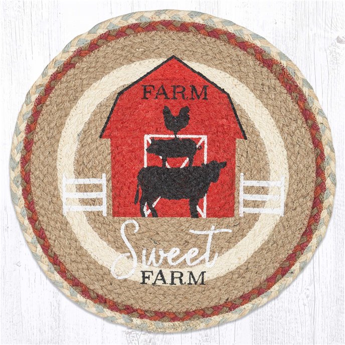Farm Sweet Farm Printed Round Placemat 15"x15" Thumbnail