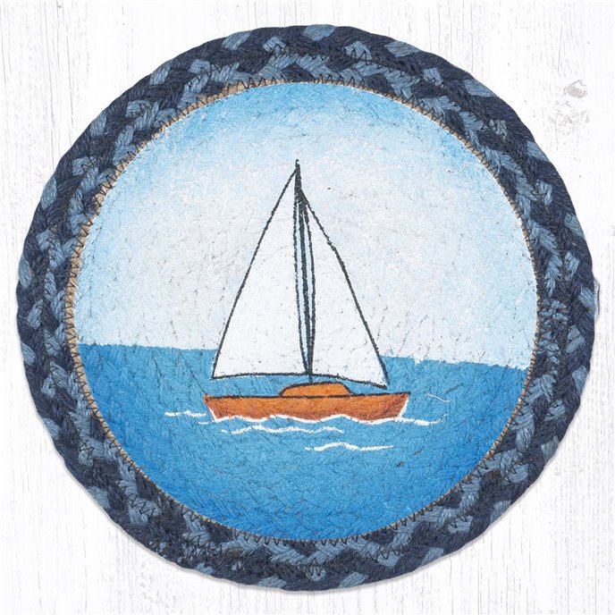 Boat Printed Round Trivet 10"x10" Thumbnail