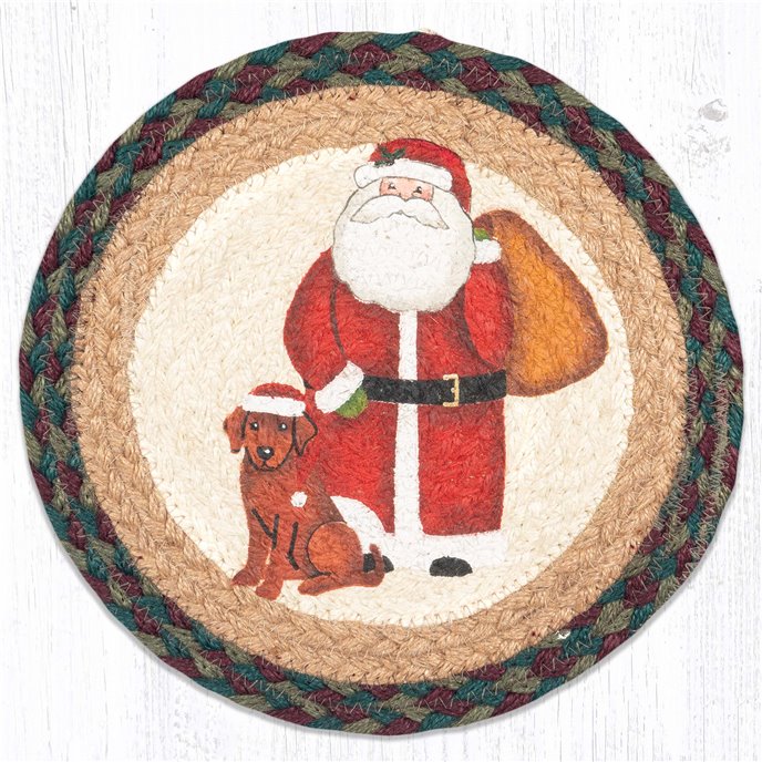 Primitive Santa Printed Round Trivet 10"x10" Thumbnail