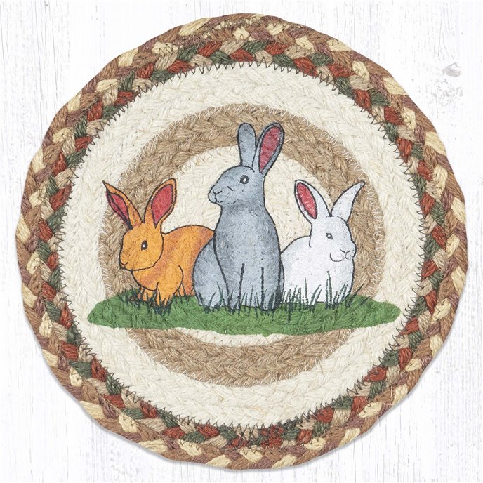 Bunnies Printed Round Trivet 10"x10" Thumbnail