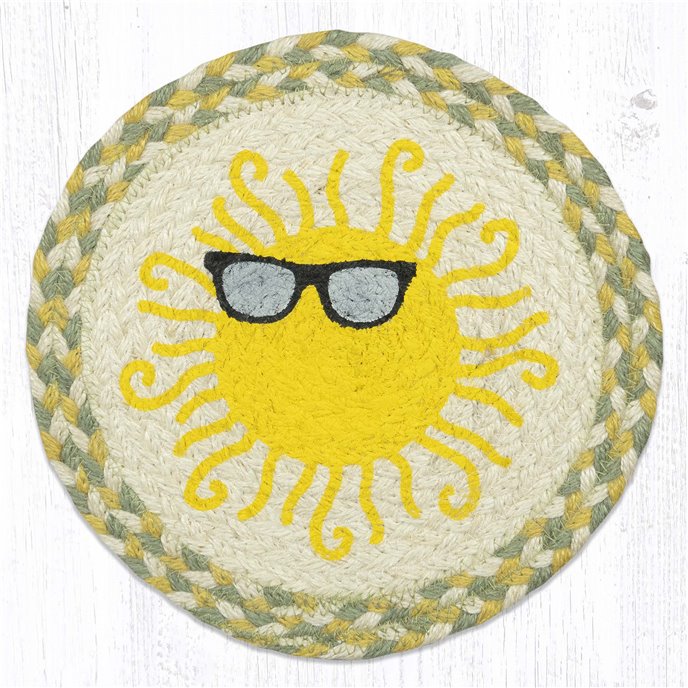Sun with Shades Printed Round Trivet 10"x10" Thumbnail