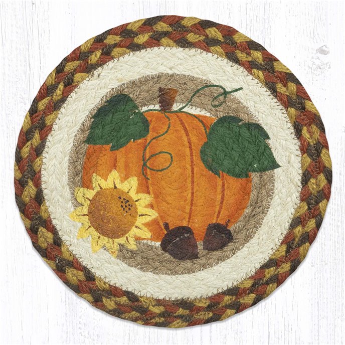 Pumpkin Sunflower Printed Round Trivet 10"x10" Thumbnail