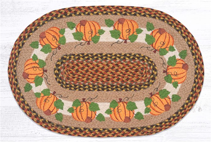 Pumpkin & Acorns Oval Rug 20"x30" Thumbnail