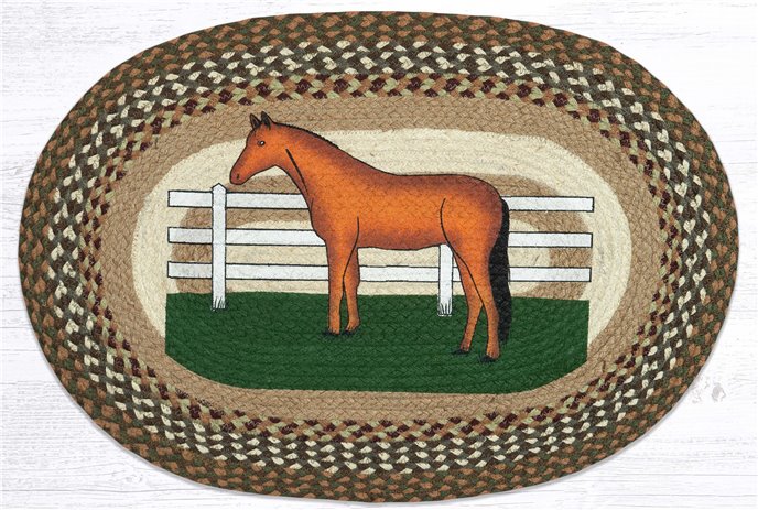 Horse Oval Rug 20"x30" Thumbnail