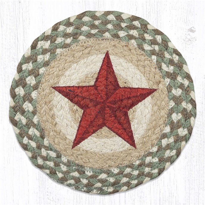 Red Barn Star Printed Round Trivet 10"x10" Thumbnail