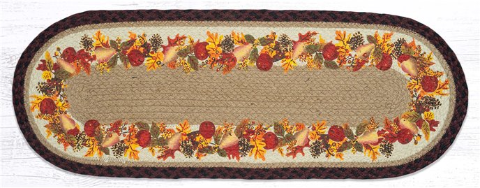 Autumn Wreath Oval Table Runner 13"x36" Thumbnail