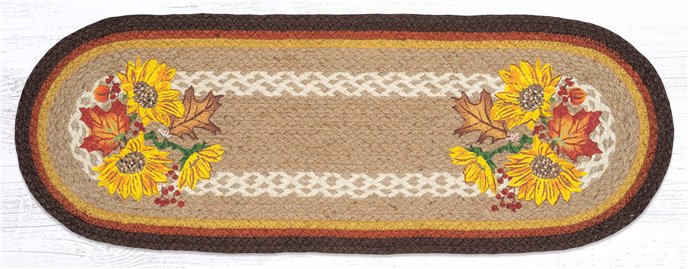 Autumn Sunflower Oval Table Runner 13"x36" Thumbnail