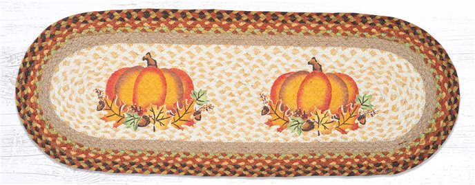 Pumpkin Leaf Oval Table Runner 13"x36" Thumbnail