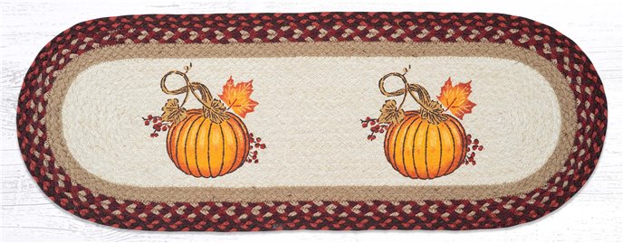 Autumn Pumpkin Oval Table Runner 13"x36" Thumbnail