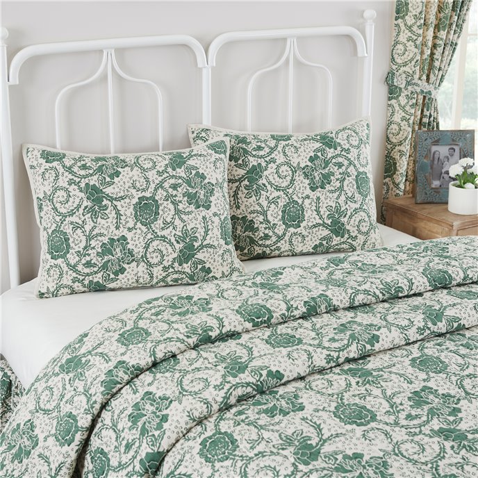 Dorset Green Floral Standard Sham 21x27 Thumbnail