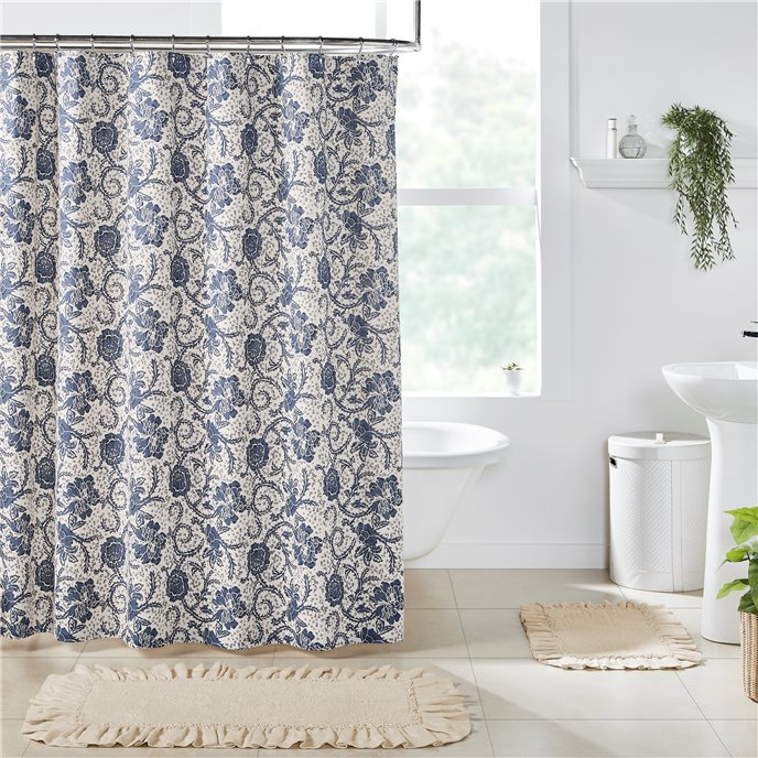 Dorset Navy Floral Shower Curtain 72x72 Thumbnail