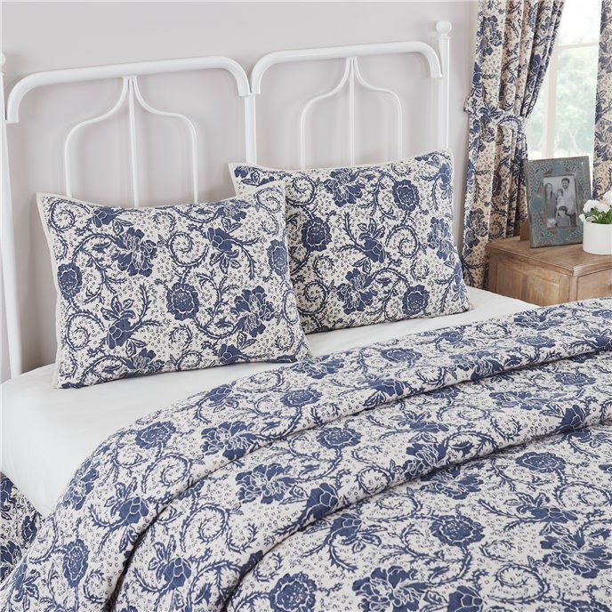 Dorset Navy Floral Standard Sham 21x27 Thumbnail