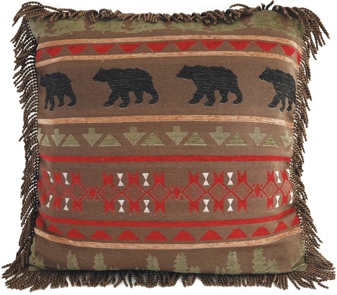 Carstens Bear Country Rustic Cabin Euro Pillow Cover 27" x 27" Thumbnail