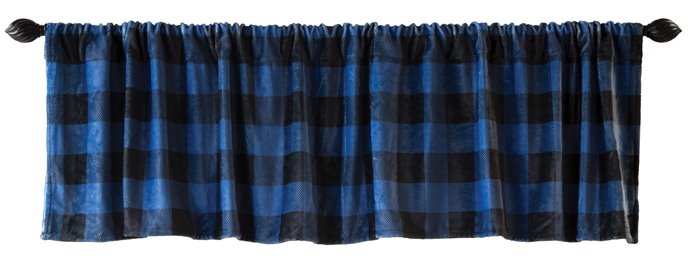 Carstens Wrangler Blue Lumberjack Buffalo Plaid Window valance 80x15 Thumbnail