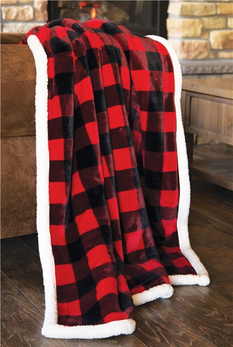 Carstens Red Lumberjack Plaid Throw Blanket Thumbnail