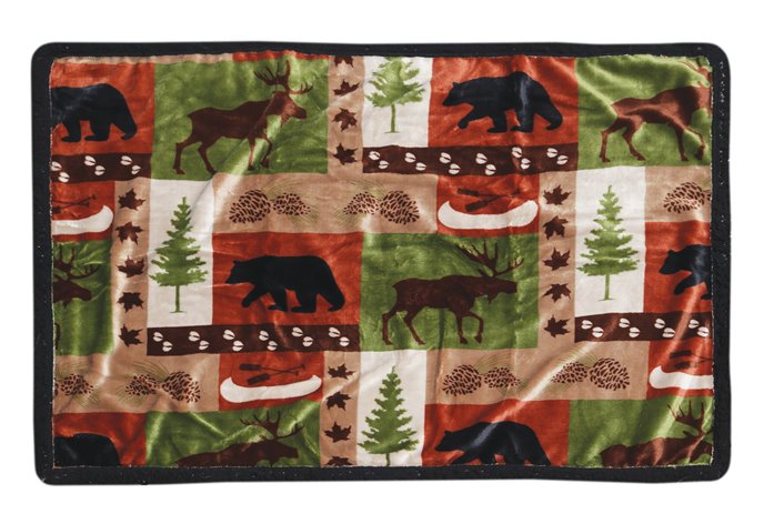 Patchwork Lodge L/XL - Black sherpa Dog Blanket Thumbnail