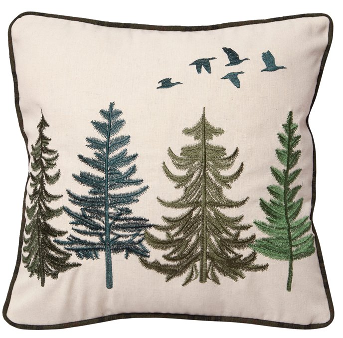 Geese and Pines pillow Thumbnail