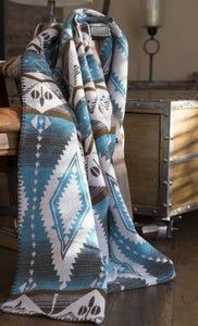 Carstens Turquoise Earth Southwestern Throw Blanket Thumbnail