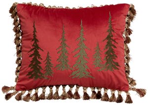 Red Velvet Tree Rustic Cabin Throw Pillow (Insert Included) 16" x 20" Thumbnail