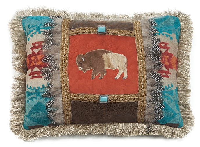 Carstens Feather Buffalo Southwestern Throw Pillow 16" x 20" Thumbnail
