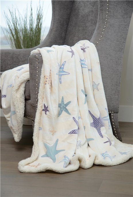 Starfish Plush Sherpa Throw Thumbnail