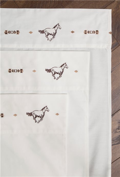 Carstens Embroidered Horse Western Sheet Set, Queen Thumbnail