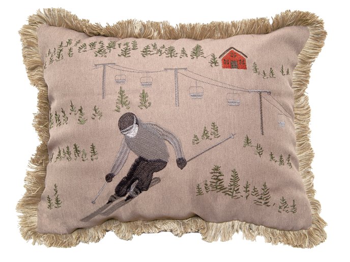 Skiing Pillow 16"x20" Thumbnail