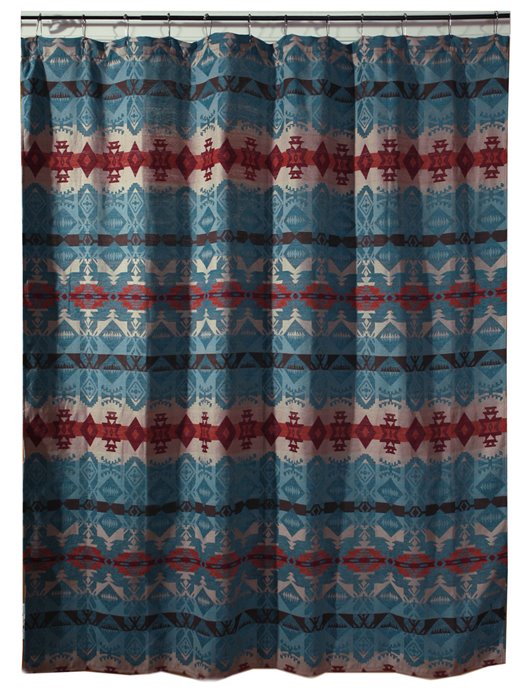 Carstens Turquoise Chamarro Southwestern Shower Curtain Thumbnail