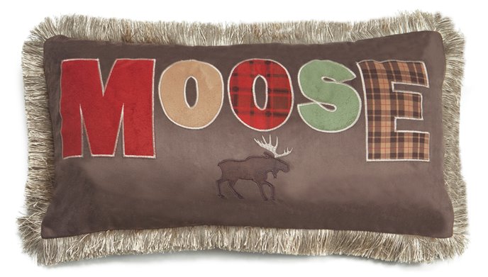 Carstens Faux Leather Moose Rustic Cabin Throw Pillow 14" x 26" Thumbnail