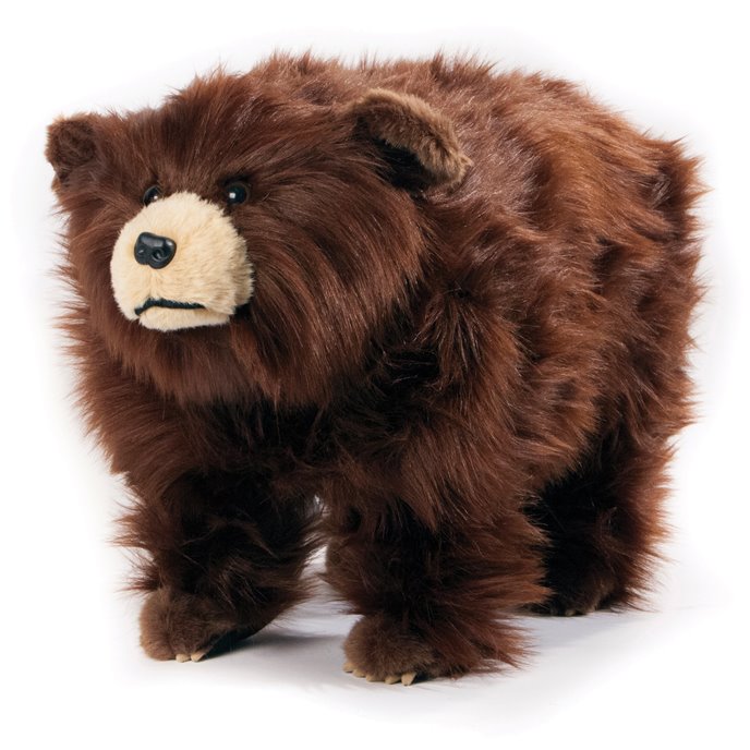 Carstens Griz Shaggy Brown Bear Rustic Cabin Footstool Thumbnail