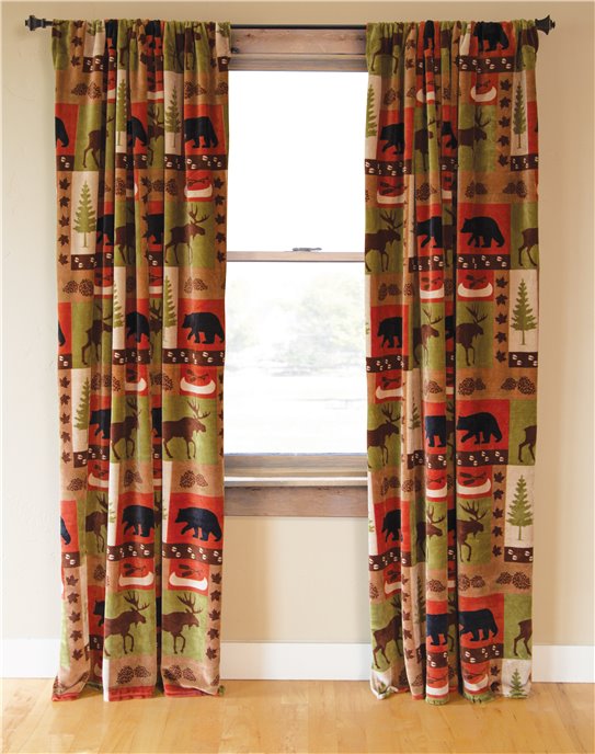 Carstens Patchwork Lodge Rustic Cabin Curtain Panels (Set of 2) Thumbnail