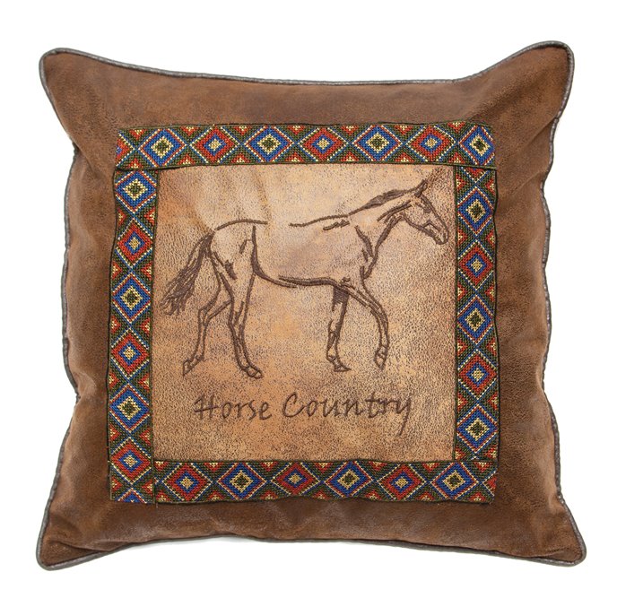 Horse Country Pillow 18"x18" Thumbnail